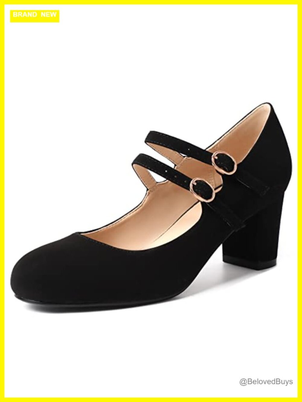 Women's Mary Jane Chunky Block Heel Pumps Buckle Ankle Strap Formal Shoes